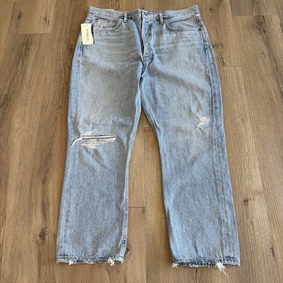 AGOLDE Riley High Rise Straight Crop Leg Denim Jeans Button Fly Size 32 NWT - Picture 3 of 12